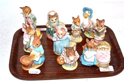 Lot 150 - Ten Beswick Beatrix Potter figures all BP2, comprising:Foxy Whiskered Gentleman, Mrs Rabbit, Cecily