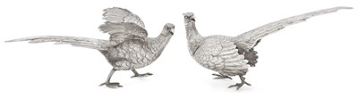 Lot 2322 - A Pair of Elizabeth II Silver Pheasant Ornaments
