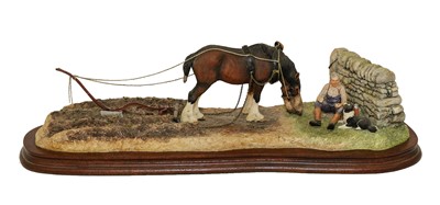 Lot 1067 - Border Fine Arts 'Ploughman's Lunch' (Bay Shire, Farmer and Collie)