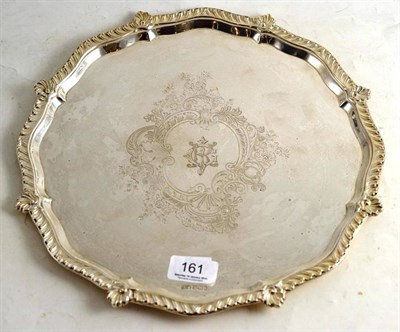 Lot 161 - An Edward VII silver wine tray, Sheffield 1901, 31cm diameter