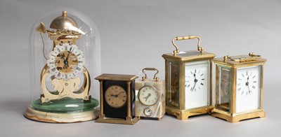 Lot 300 - Two brass carriage timepieces, circa 1900, a...