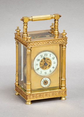 Lot 299 - A brass alarm carriage timepiece, circa 1910,...