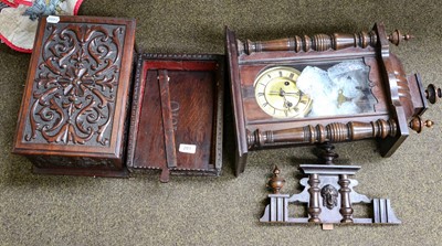 Lot 291 - A 17th-century oak box, later carved oak box...