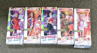 Lot 287 - A group of five Spice Girls dolls by Galoob,...
