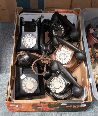 Lot 327 - Three vintage Bell telephones and two others