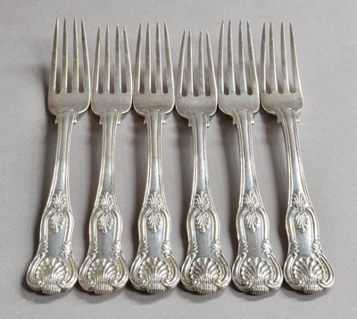 Lot 33 - A Set of Six William IV Silver Dessert-Forks,...