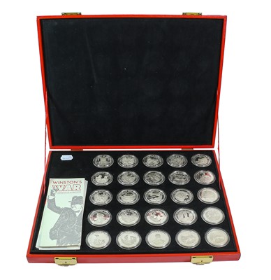 Lot 477 - 'Winston's War' Silver Medallic Set, 25 x...