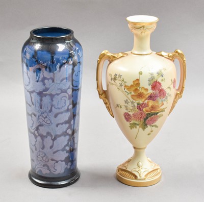 Lot 117 - A Royal Worcester vase and a German art glass...