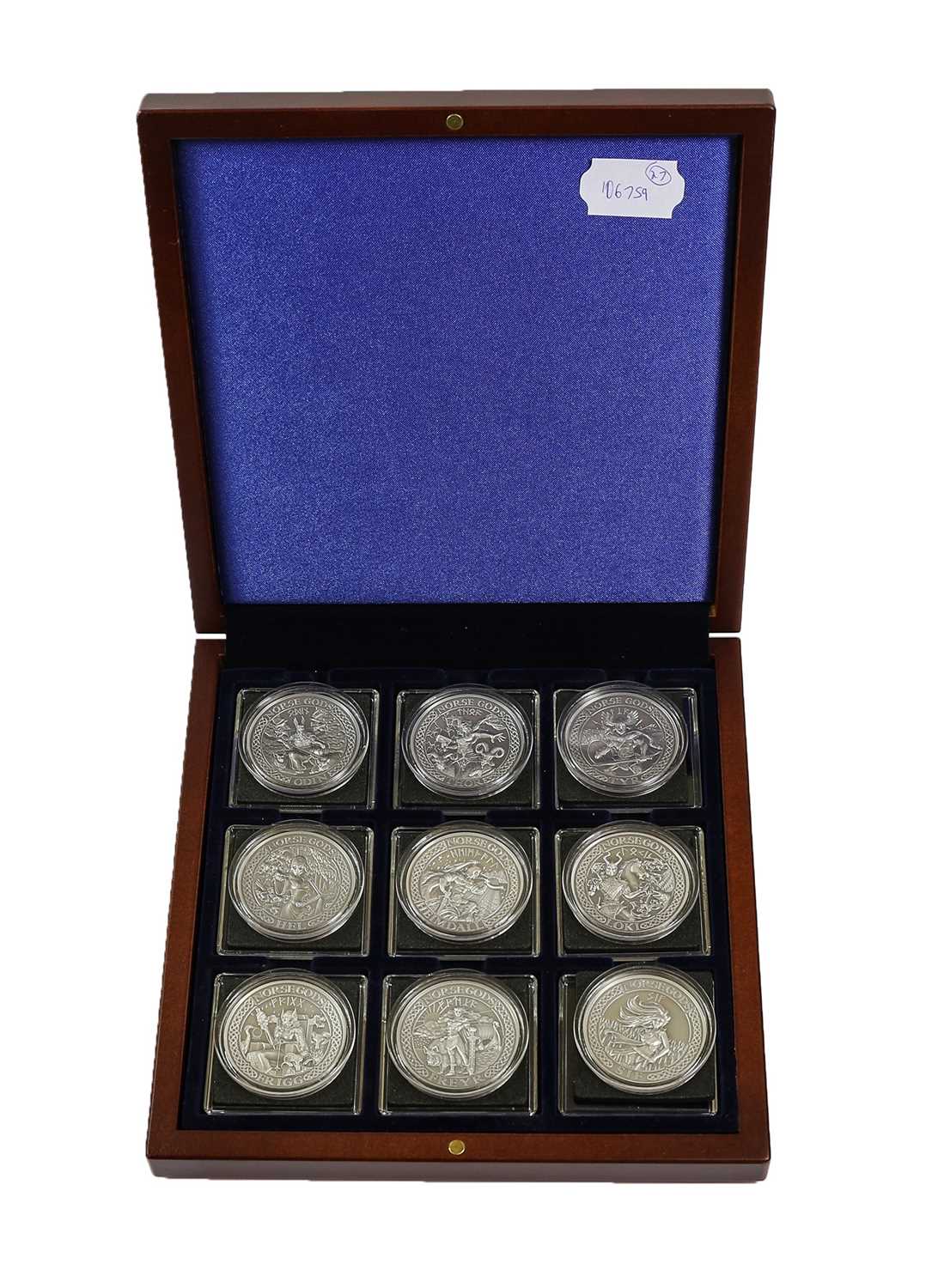 Lot 157 - 9 x Cook Islands, 'Norse Gods' Silver $10...