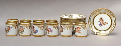 Lot 147 - Ten 19th century Naples coffee cups and saucers