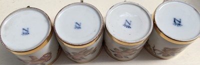 Lot 147 - Ten 19th century Naples coffee cups and saucers