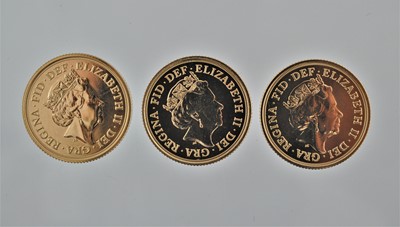 Lot 335 - 3 x Elizabeth II, Sovereigns 2018, 2019 and...