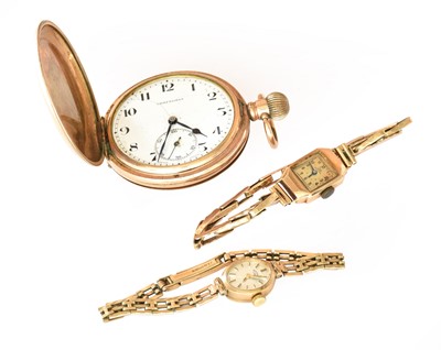 Lot 241 - Two lady's 9 carat gold wristwatches (Record...