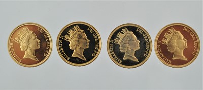 Lot 317 - 4 x Elizabeth II, Proof Sovereigns 1991, 1992,...