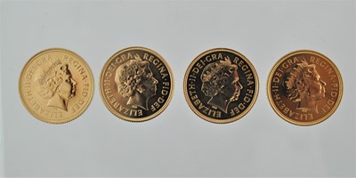 Lot 320 - 4 x Elizabeth II, Sovereigns 2000, 2001, 2003...