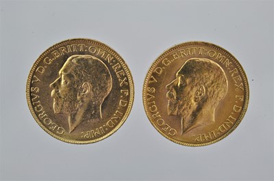 Lot 295 - 2 x George V, Sovereigns 1917C and 1918C,...
