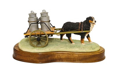 Lot 1048 - Border Fine Arts 'Bernese Mountain Dog' (Pulling Milk Churns on Cart)