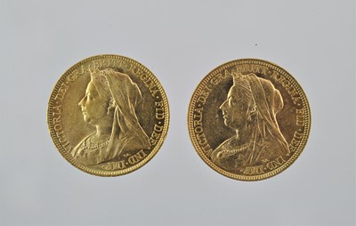 Lot 275 - 2 x Victoria, Sovereigns 1895S and 1899S,...