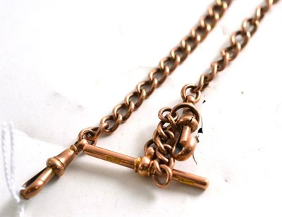 Lot 190 - A 9ct rose gold watch chain