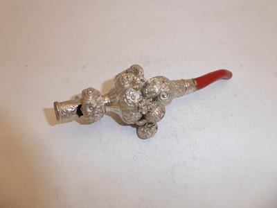 Lot 2223 - A Victorian Silver and Coral Rattle