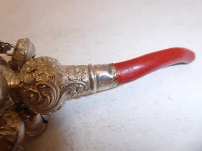 Lot 2223 - A Victorian Silver and Coral Rattle