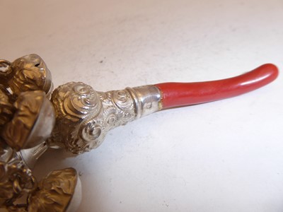 Lot 2223 - A Victorian Silver and Coral Rattle