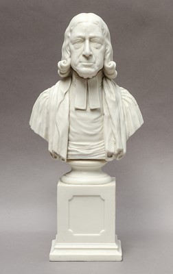 Lot 149 - A Victorian Parian bust of Rev, John Wesley,...