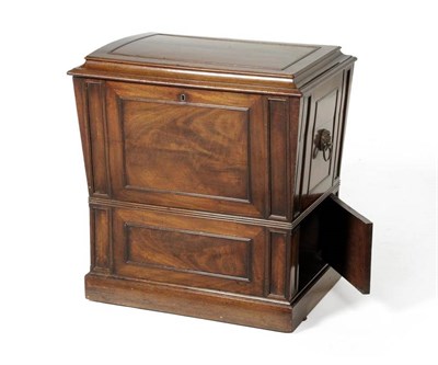 Lot 1196 - A Mahogany Wine Cooler, 2nd quarter 19th century, of square tapering form, the hinged lid enclosing