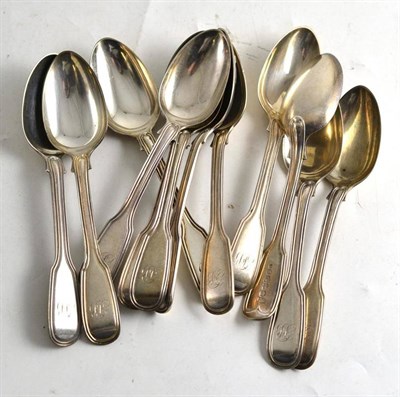 Lot 194 - A set of twelve silver teaspoons, Newcastle 1849