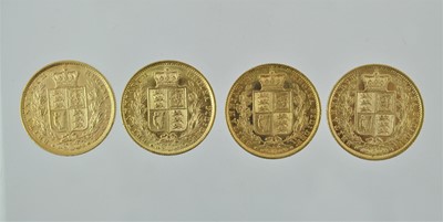 Lot 270 - 4 x Victoria, Sovereigns 1884S, 1885S, 1886S...