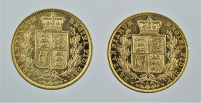 Lot 265 - 2 x Victoria, Sovereigns 1879S and 1880S, obv....