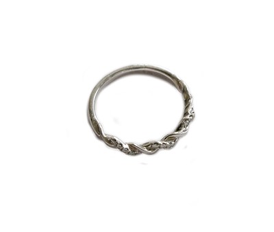 Lot 206 - A platinum diamond half hoop ring, finger size L