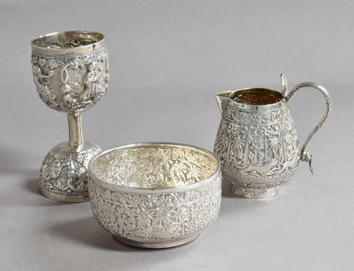 Lot 5 - Three Indian or Burmese Silver Items,...