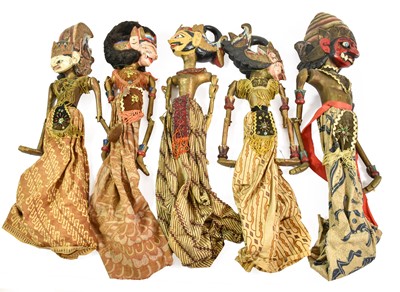 Lot 2400 - A Set of Five Javanese Wayang Golek Wood...