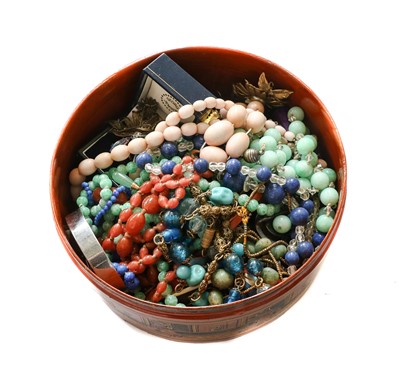 Lot 340 - Assorted bead necklaces, 1930s and later...