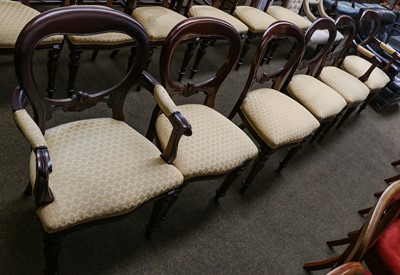 Lot 1239 - A set of ten reproduction dining chairs,...