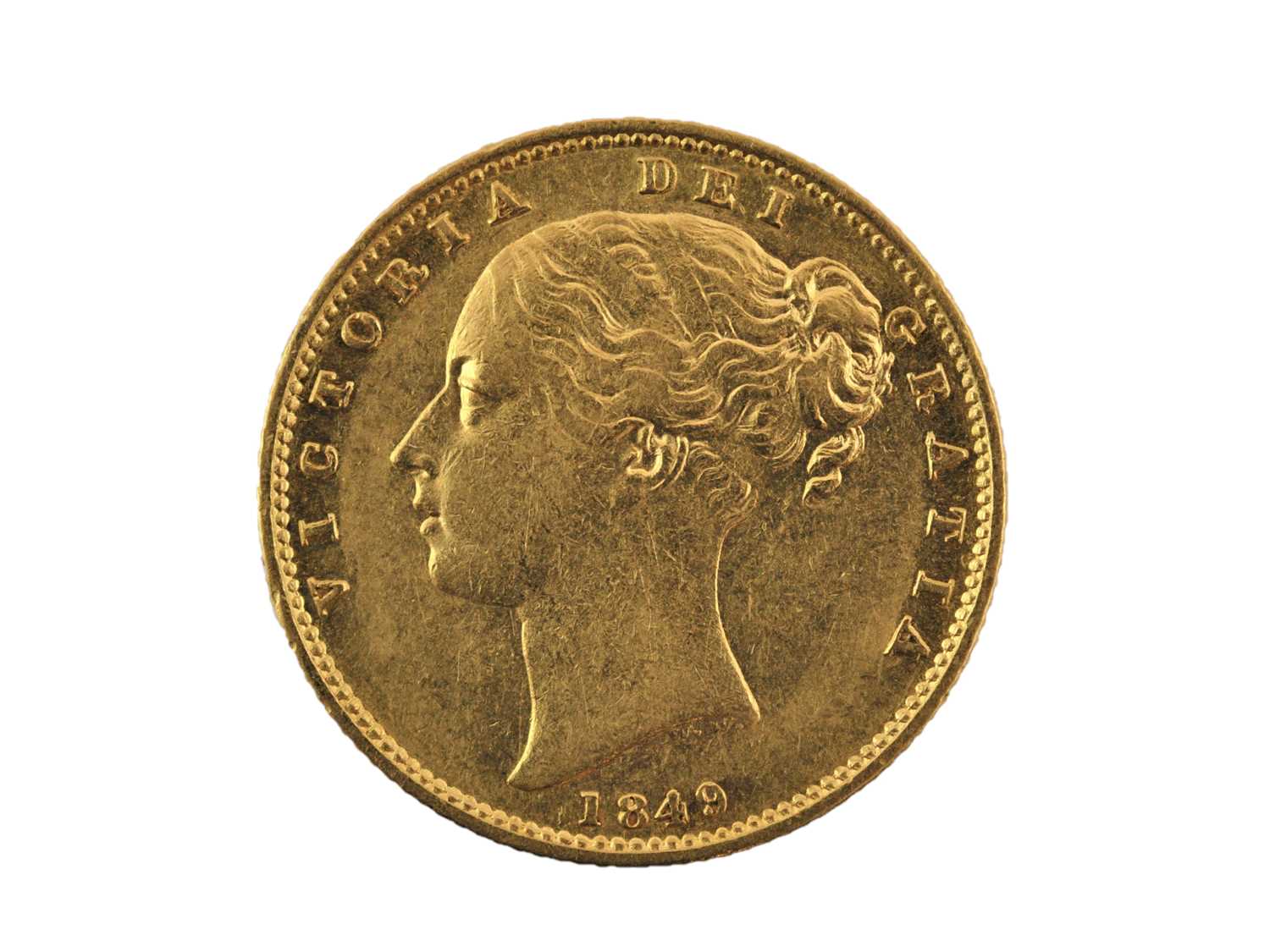 Lot 239 - Victoria, Sovereign 1849, obv. young head left,...