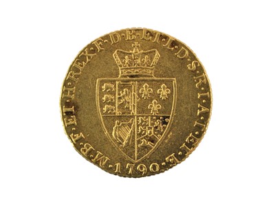 Lot 223 - George III, 'Spade' Guinea 1790, obv. fifth...