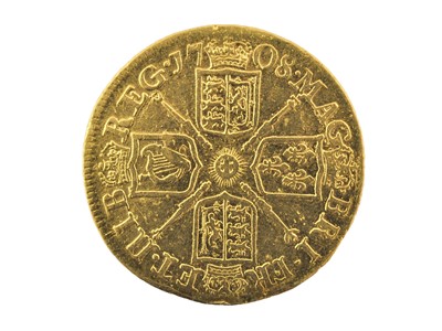 Lot 219 - Anne, Guinea 1708, obv. second draped bust...