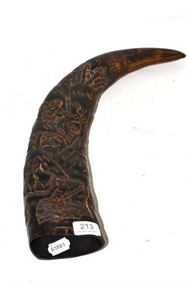 Lot 213 - A late 19th/early 20th century Chinese carved buffalo horn