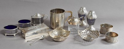 Lot 41 - A Collection of Assorted Silver, including: a...