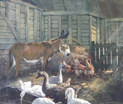 Lot 1026 - Norman R Coker (1927-2020) Donkey, hens and...