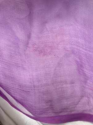 Lot 2152 - Early 20th Century Purple Silk Shawl woven...