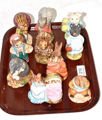 Lot 219 - Ten Beswick Beatrix Potter figures, all BP3 or later