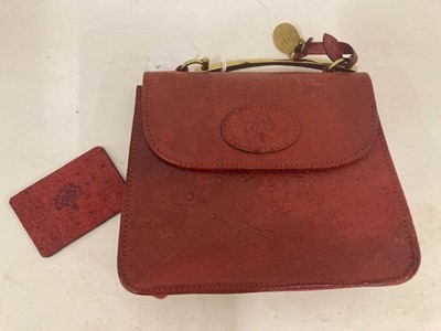 Lot 2254 - Circa 1980-90s Mulberry Red Ostrich Leather...