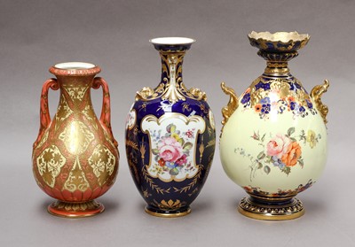 Lot 160 - Three various Royal Crown Derby vases, the...