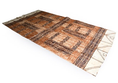 Lot 2401 - A Large Tongan Tapa (Bark Cloth), the cream...