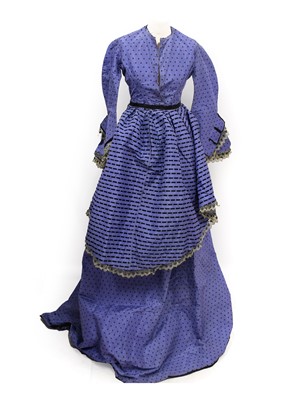 Lot 2040 - 19th Century Lavender Silk Two Piece, woven...