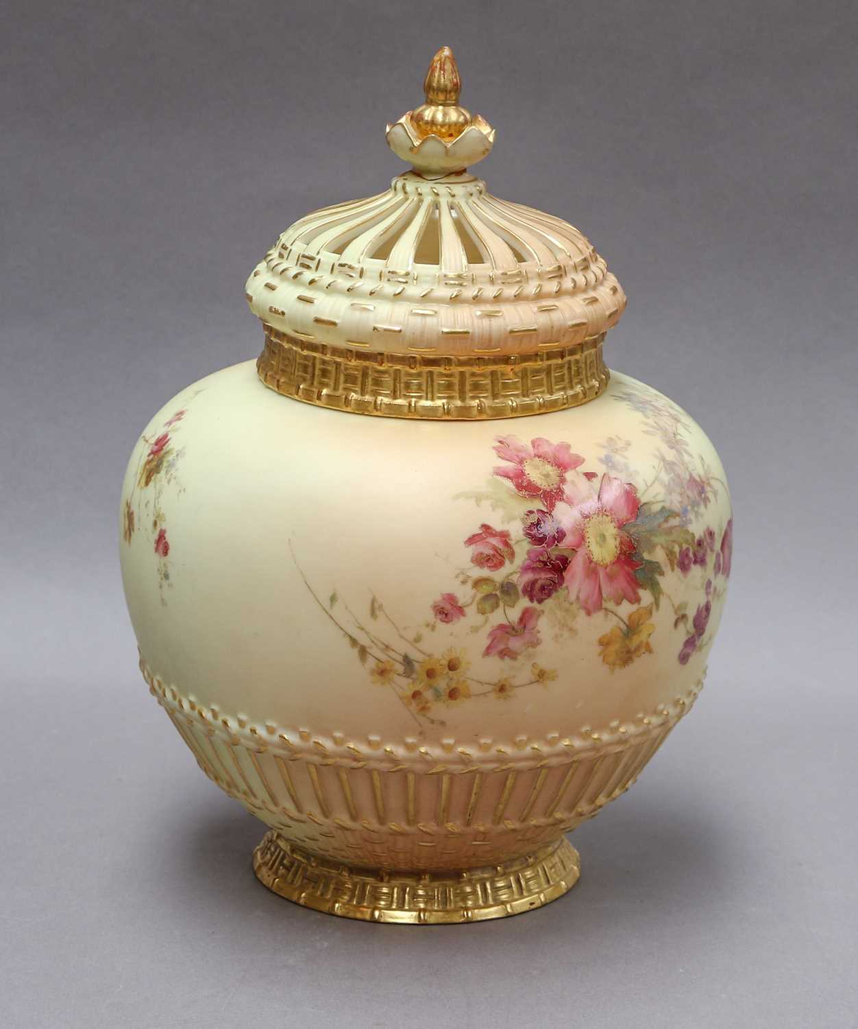 Lot 72 - A Royal Worcester vase and cover, shape no....