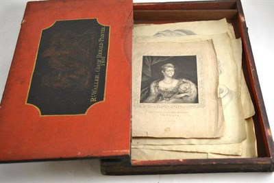 Lot 229 - Robert Waller Coach Herald Painter 1810, a painted ";Paint"; box containing sundry drawings and...